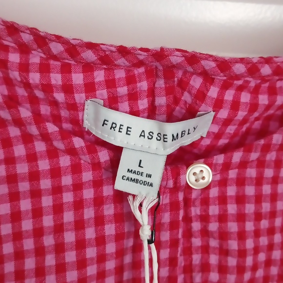 Free Assembly Red And Pink Top - Picture 3 of 4